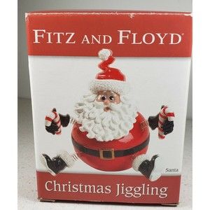 Fitz and Floyd 2005 Christmas Jiggling Santa Collection Item 2048/126